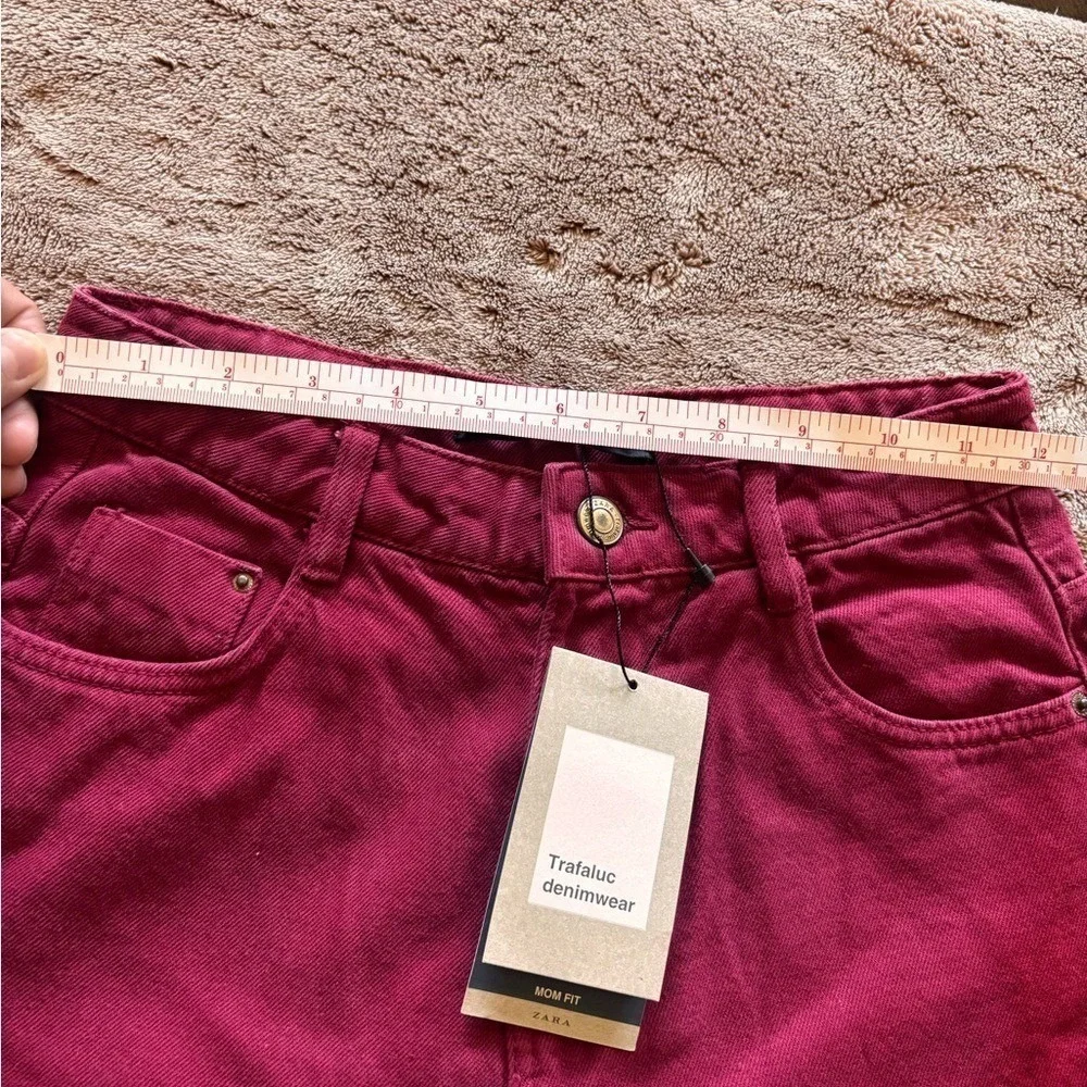 Zara Trafaluc Magenta Pink Mom Fit Jeans High Waisted Size 00 NEW